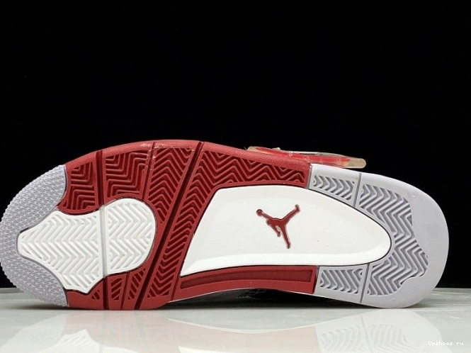Fire 308497-160 Black White Red Men Air Jordan 4 0519